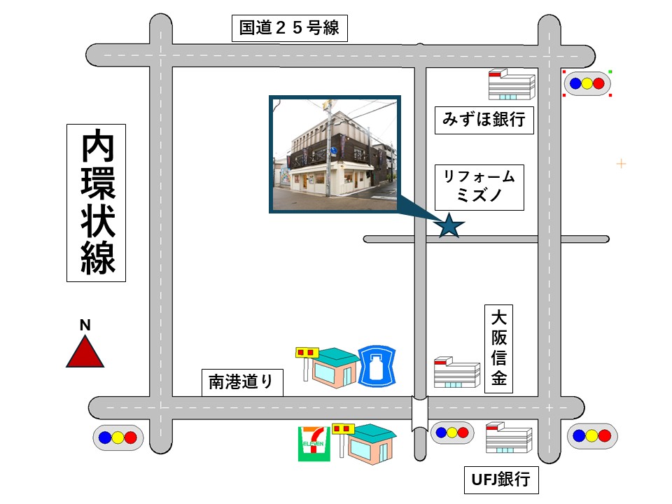 リフォームミズノ ショールーム地図
